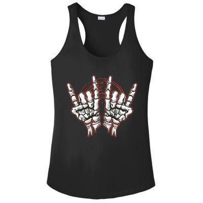Skeleton Hands Rock And Roll Ladies PosiCharge Competitor Racerback Tank