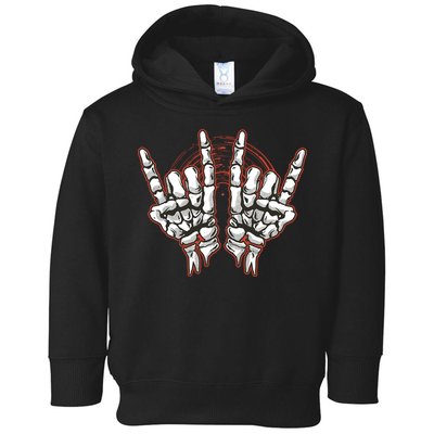 Skeleton Hands Rock And Roll Toddler Hoodie