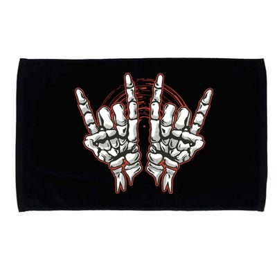 Skeleton Hands Rock And Roll Microfiber Hand Towel