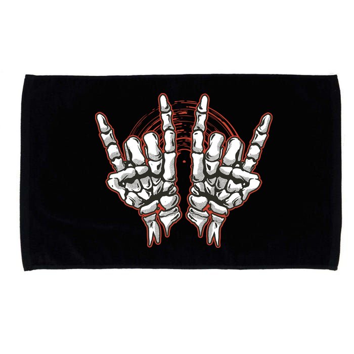 Skeleton Hands Rock And Roll Microfiber Hand Towel