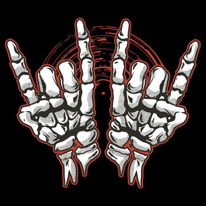 Skeleton Hands Rock And Roll Crop Top