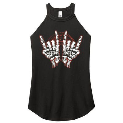 Skeleton Hands Rock And Roll Women's Perfect Tri Rocker Tank