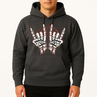Skeleton Hands Rock And Roll Hoodie