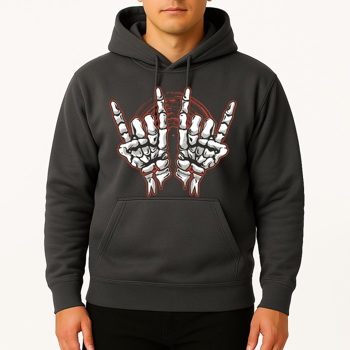 Skeleton Hands Rock And Roll Hoodie