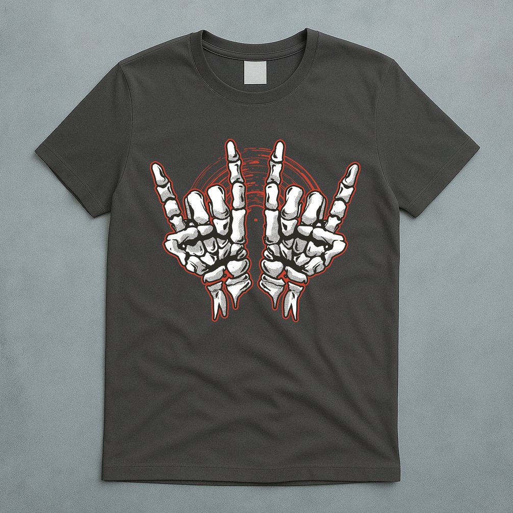 Skeleton Hands Rock And Roll T-Shirt