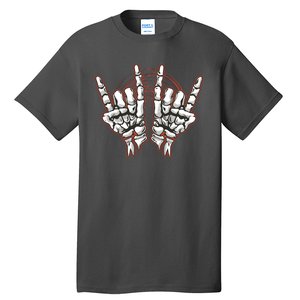 Skeleton Hands Rock And Roll Tall T-Shirt