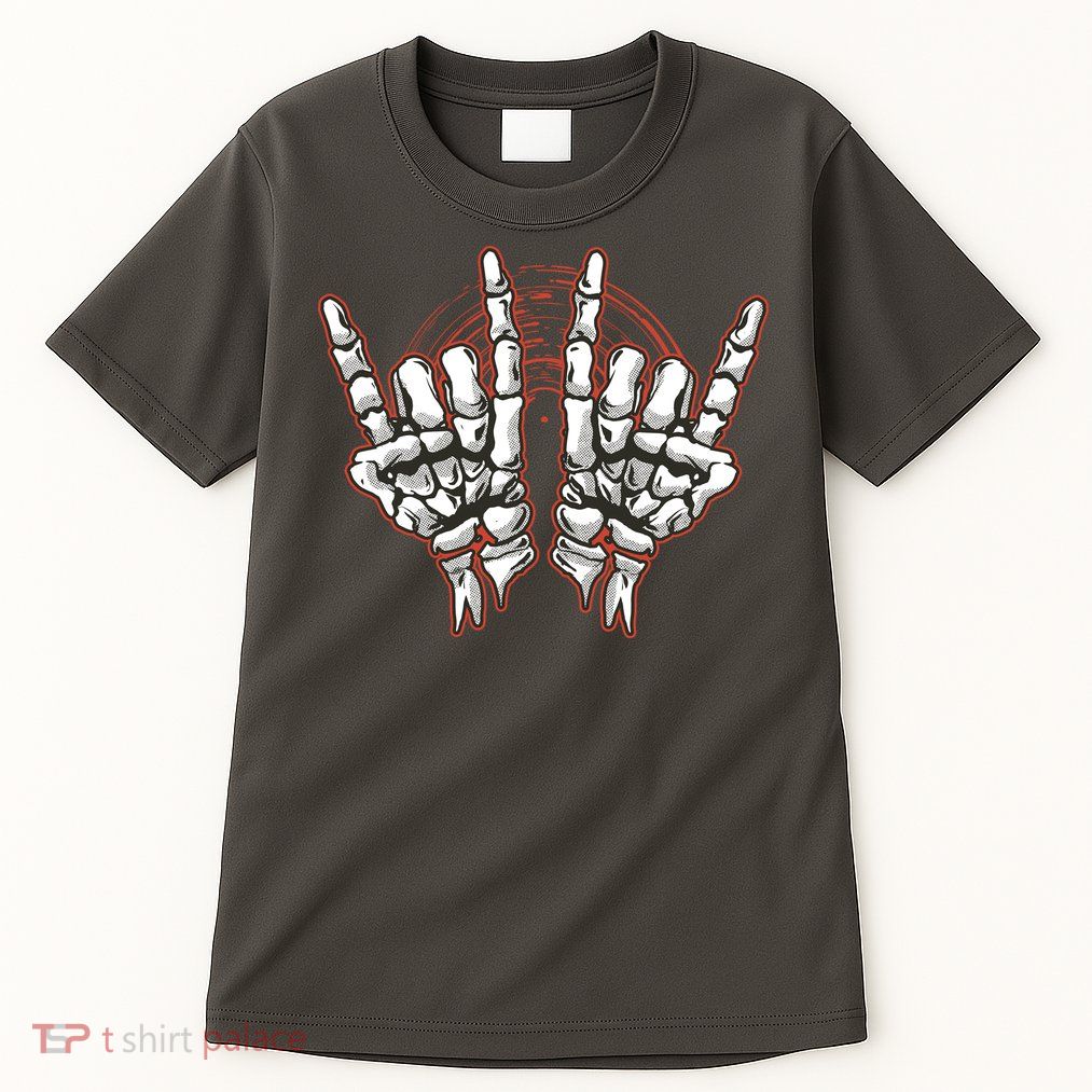 Skeleton Hands Rock And Roll Tall T-Shirt