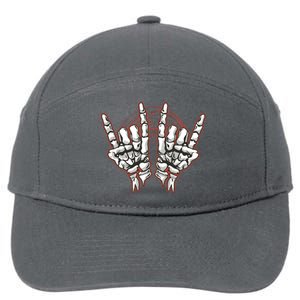 Skeleton Hands Rock And Roll 7-Panel Snapback Hat