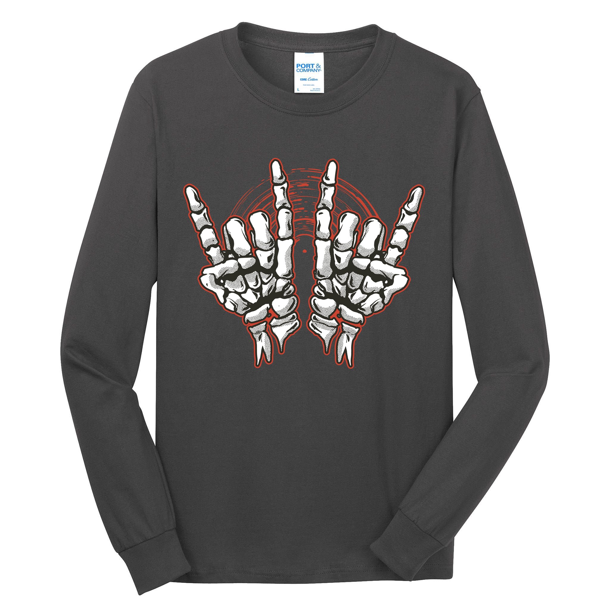 Skeleton Hands Rock And Roll Tall Long Sleeve T-Shirt