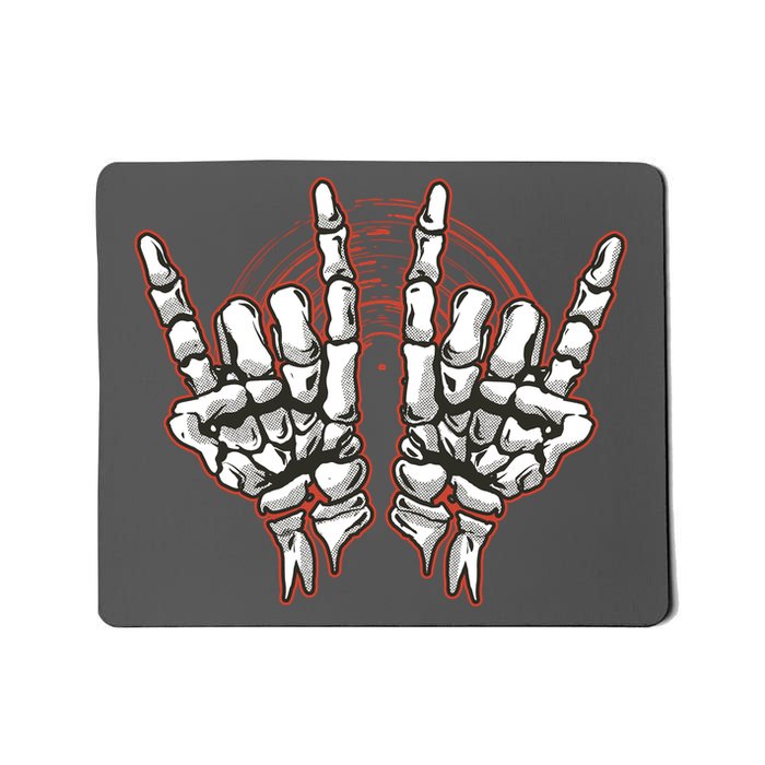 Skeleton Hands Rock And Roll Mousepad