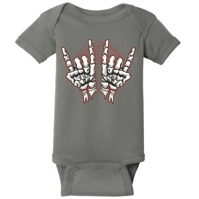 Skeleton Hands Rock And Roll Baby Bodysuit