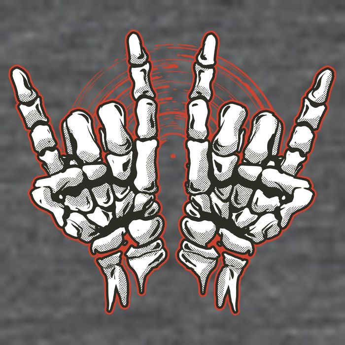 Skeleton Hands Rock And Roll Baby Bodysuit