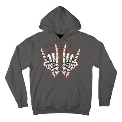 Skeleton Hands Rock And Roll Tall Hoodie