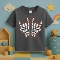 Skeleton Hands Rock And Roll Toddler T-Shirt