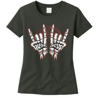 Skeleton Hands Rock And Roll Womens T-Shirt