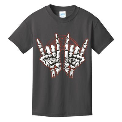 Skeleton Hands Rock And Roll Kids T-Shirt