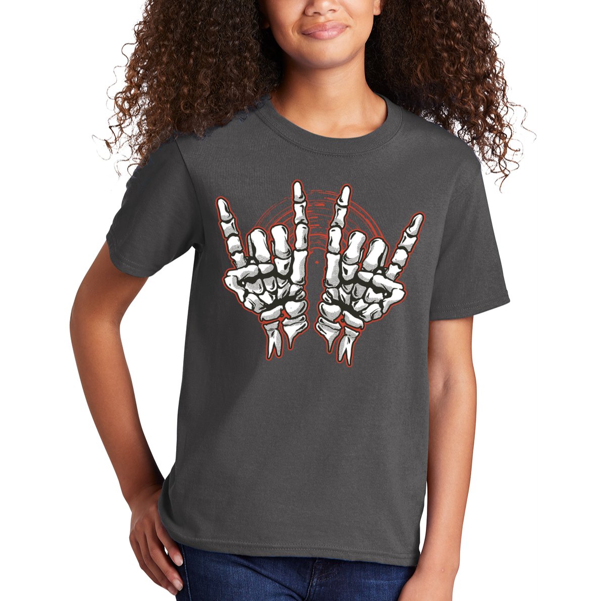 Skeleton Hands Rock And Roll Kids T-Shirt