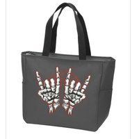 Skeleton Hands Rock And Roll Zip Tote Bag