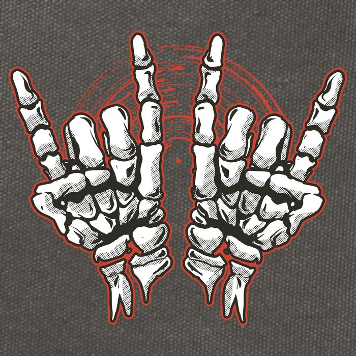 Skeleton Hands Rock And Roll Cotton Canvas Backpack