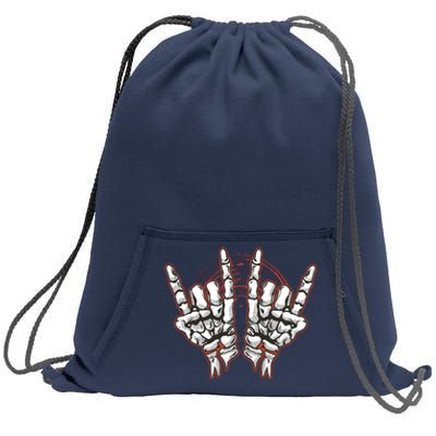 Skeleton Hands Rock And Roll Sweatshirt Cinch Pack Bag