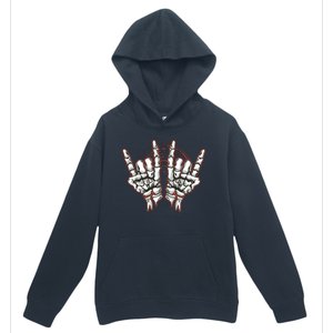 Skeleton Hands Rock And Roll Urban Pullover Hoodie