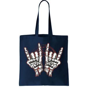 Skeleton Hands Rock And Roll Tote Bag