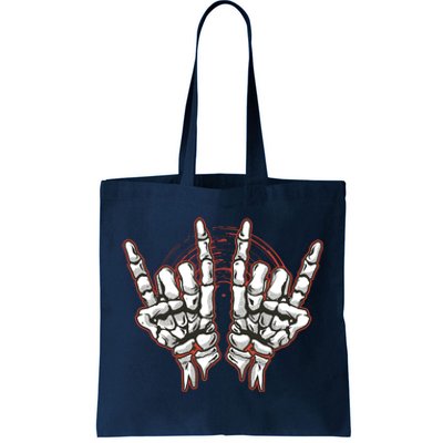 Skeleton Hands Rock And Roll Tote Bag