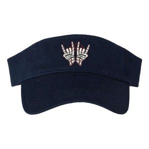 Skeleton Hands Rock And Roll Valucap Bio-Washed Visor