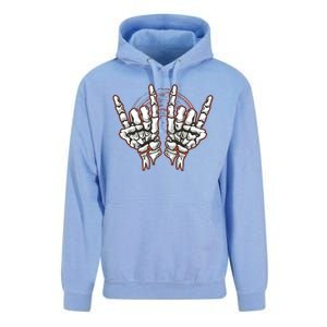 Skeleton Hands Rock And Roll Unisex Surf Hoodie