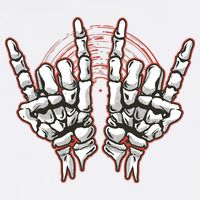Skeleton Hands Rock And Roll Garment-Dyed Sweatshirt