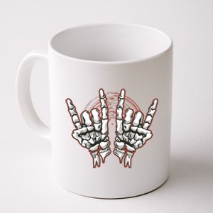 Skeleton Hands Rock And Roll Coffee Mug