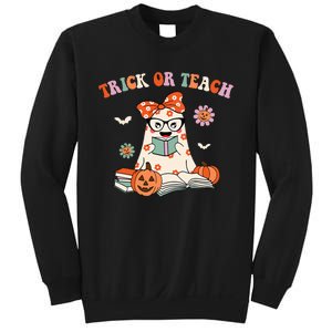 Spooky Halloween Retro Floral Ghost Teacher Costume Sweatshirt