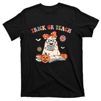 Spooky Halloween Retro Floral Ghost Teacher Costume T-Shirt