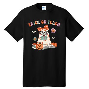 Spooky Halloween Retro Floral Ghost Teacher Costume Tall T-Shirt