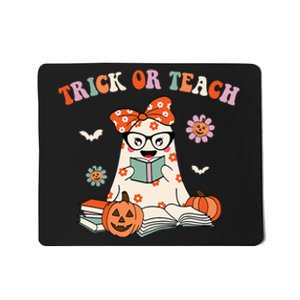 Spooky Halloween Retro Floral Ghost Teacher Costume Mousepad