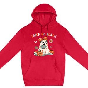 Spooky Halloween Retro Floral Ghost Teacher Costume Premium Pullover Hoodie