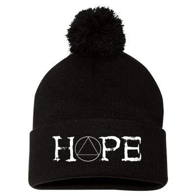 Sobriety Hope Recovery Alcoholic Sober Recover Aa Support Pom Pom 12in Knit Beanie