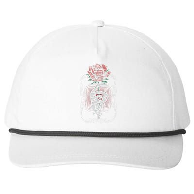 Skeleton Hand Rose Red Flower Gothic Tattoo Skull Occult Snapback Five-Panel Rope Hat