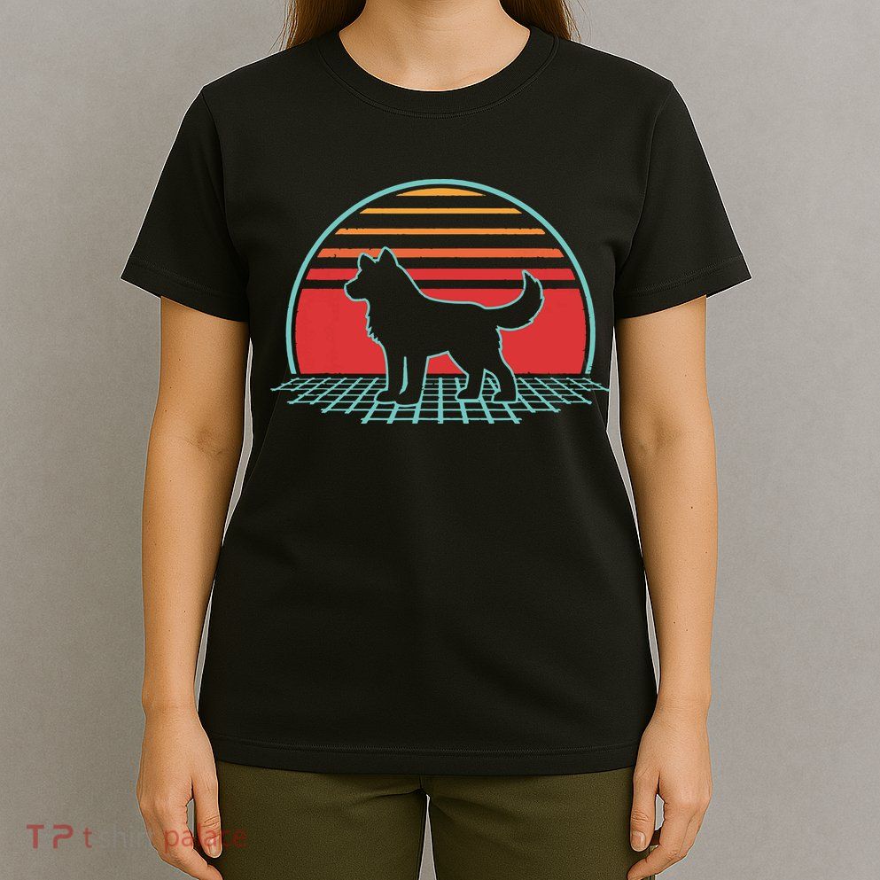 Siberian Husky Retro Vintage 80s Style Dog Lover Gift T-Shirt