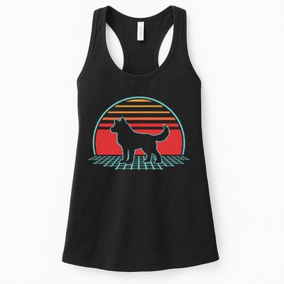 Siberian Husky Retro Vintage 80s Style Dog Lover Gift Womens Tank Top