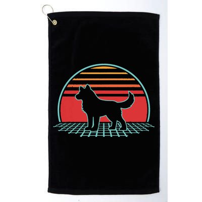 Siberian Husky Retro Vintage 80s Style Dog Lover Gift Golf Towel