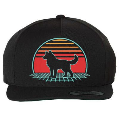 Siberian Husky Retro Vintage 80s Style Dog Lover Gift Wool Snapback Cap
