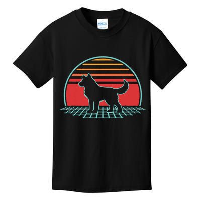 Siberian Husky Retro Vintage 80s Style Dog Lover Gift Kids T-Shirt