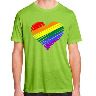 Scribble Heart Rainbow Valentines Day Lgbt Pride Gay Lesbian Gift Adult ChromaSoft Performance T-Shirt