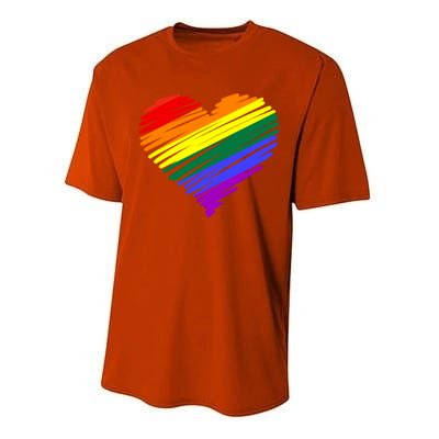 Scribble Heart Rainbow Valentines Day Lgbt Pride Gay Lesbian Gift Performance Sprint T-Shirt