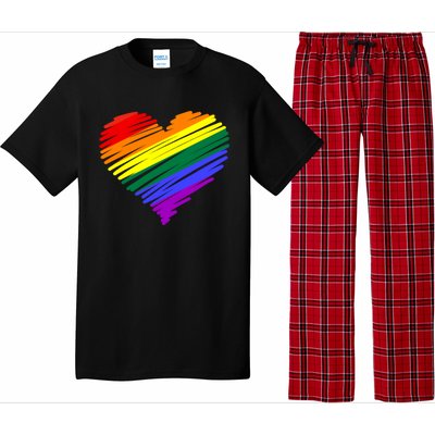 Scribble Heart Rainbow Valentines Day Lgbt Pride Gay Lesbian Gift Pajama Set