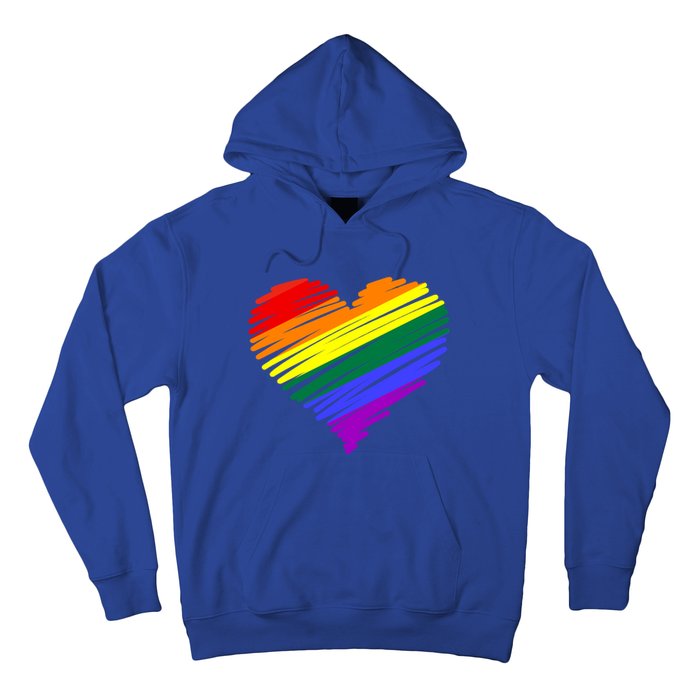 Scribble Heart Rainbow Valentines Day Lgbt Pride Gay Lesbian Gift Hoodie