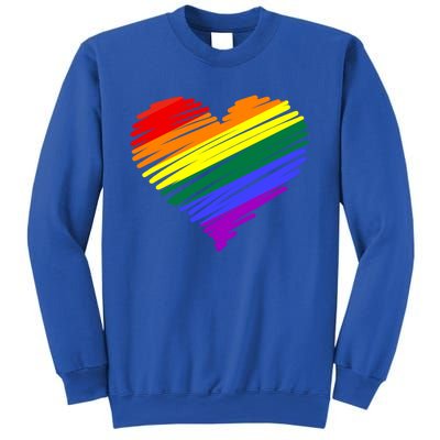 Scribble Heart Rainbow Valentines Day Lgbt Pride Gay Lesbian Gift Sweatshirt