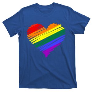 Scribble Heart Rainbow Valentines Day Lgbt Pride Gay Lesbian Gift T-Shirt