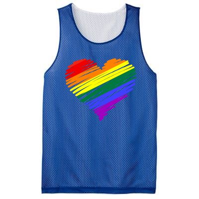 Scribble Heart Rainbow Valentines Day Lgbt Pride Gay Lesbian Gift Mesh Reversible Basketball Jersey Tank